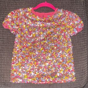Sparkling Sequin Kids Tee - Pink